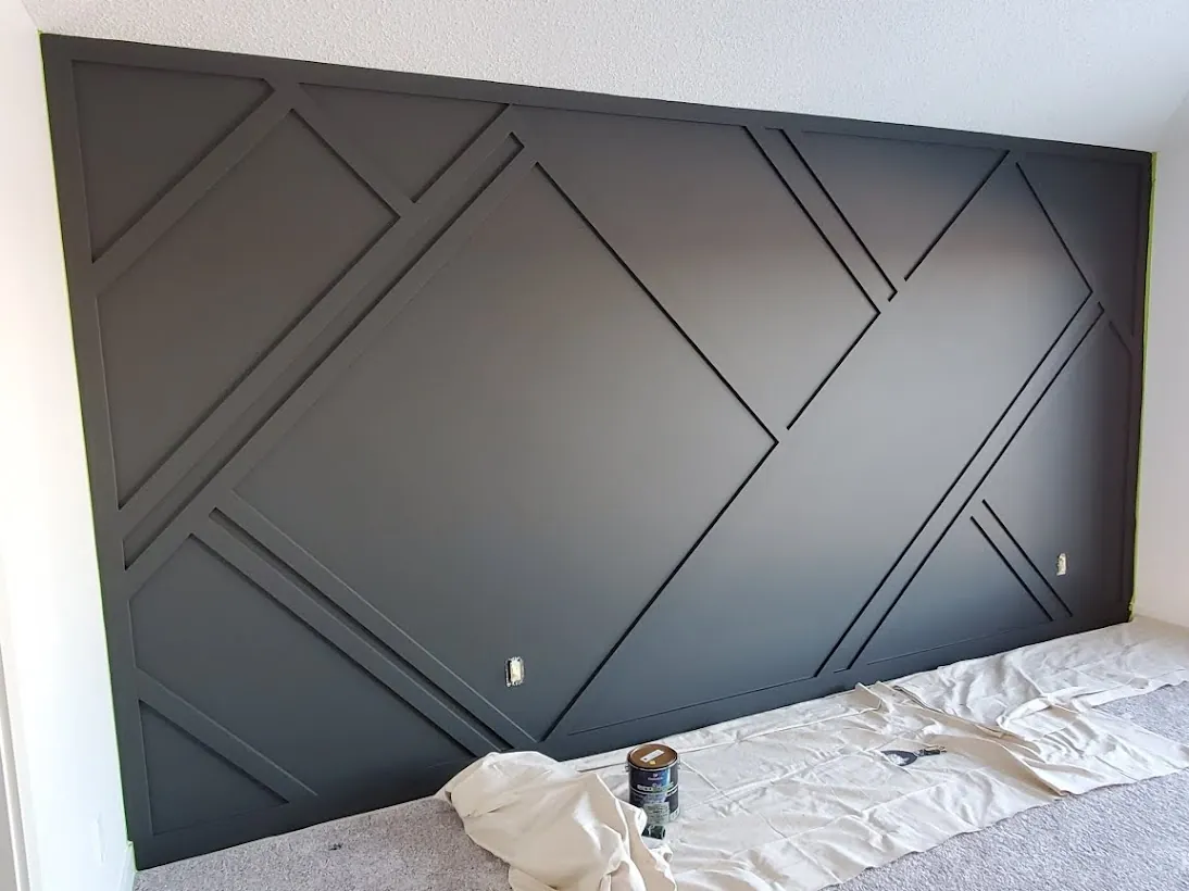 Black panelled feature wall, West Edmonton