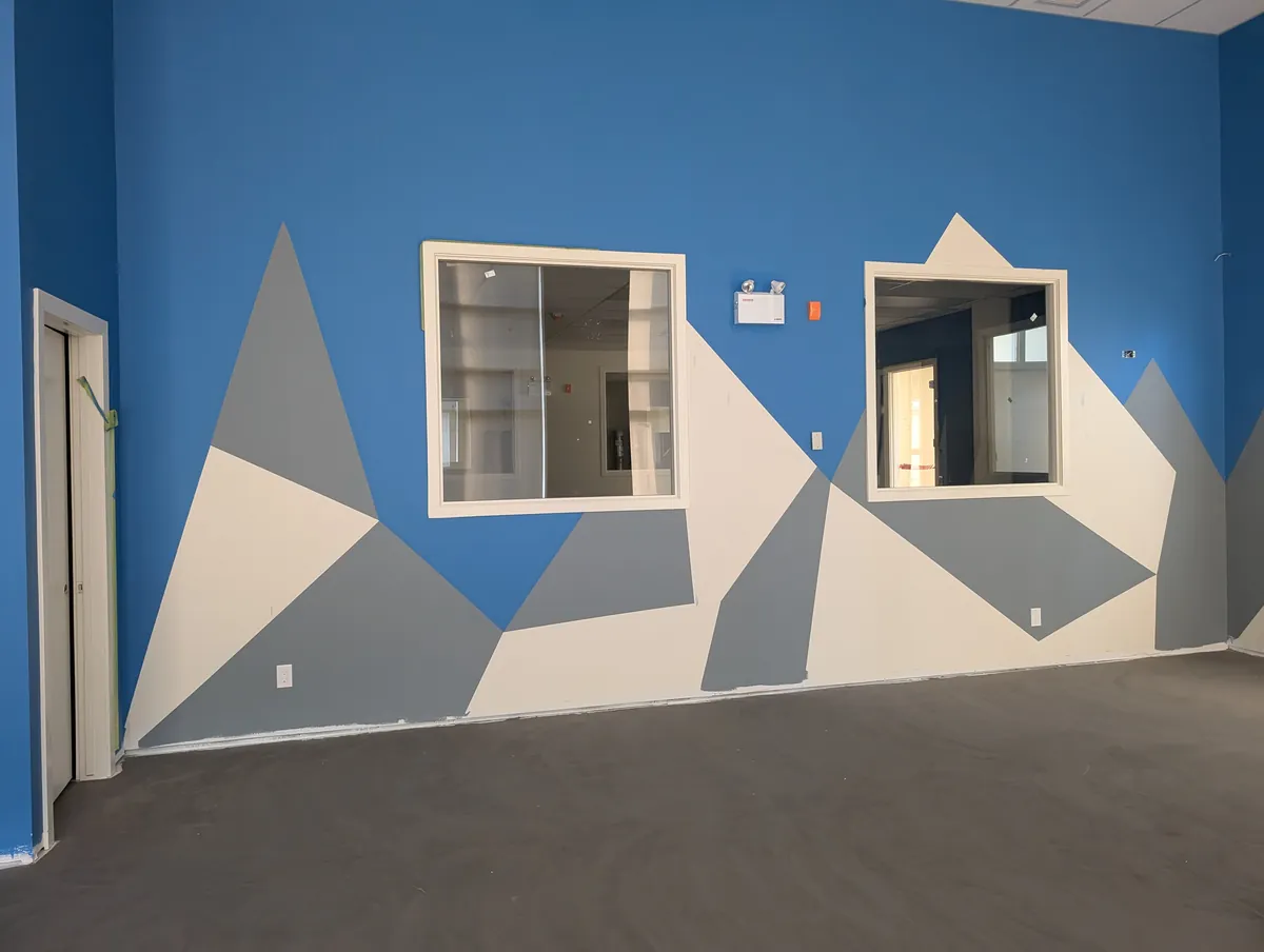 Colourful feature walls at a Northgate daycare, Edmonton