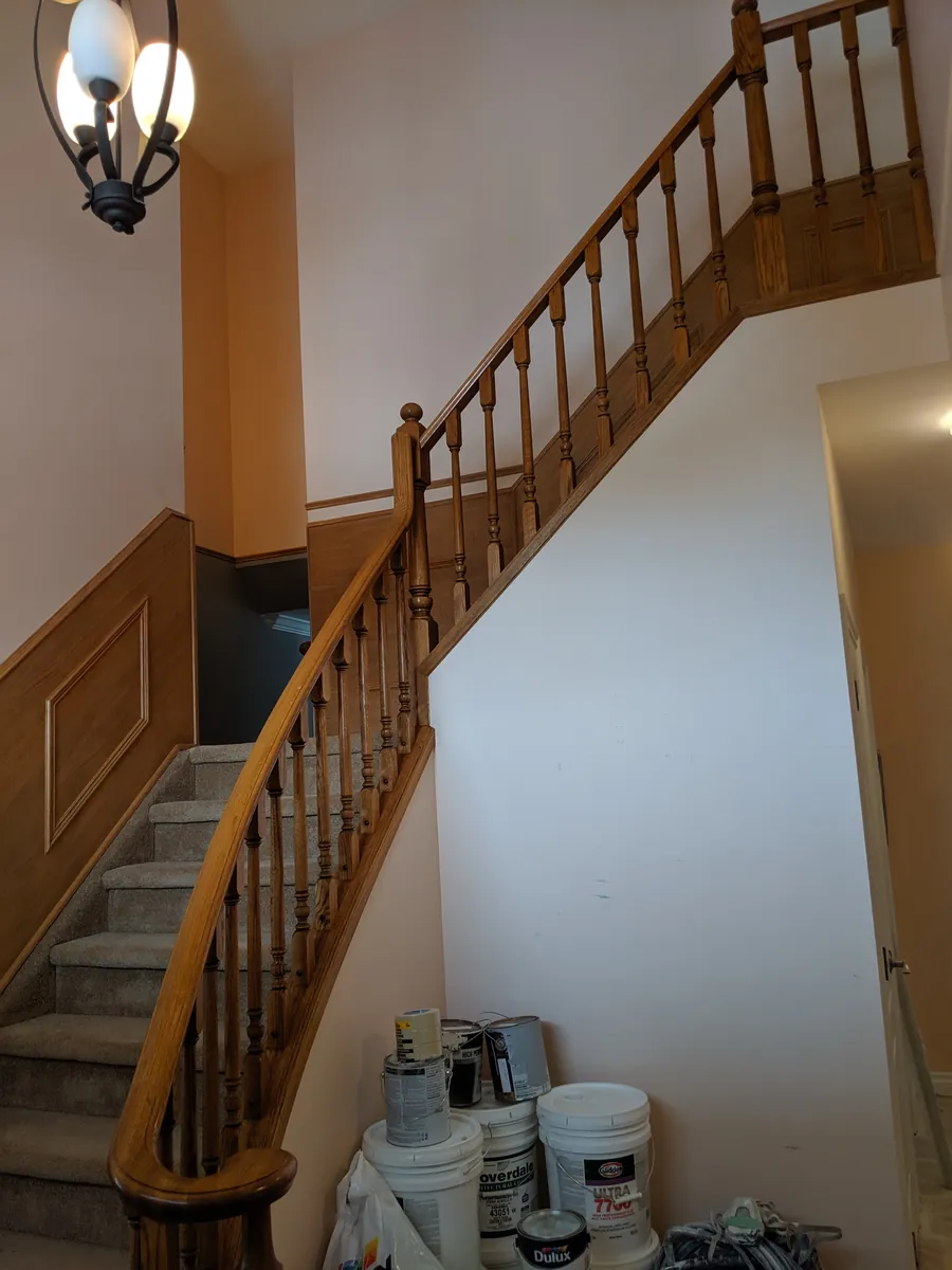 Full house interior repaint with wainscotting, Sherwood Park