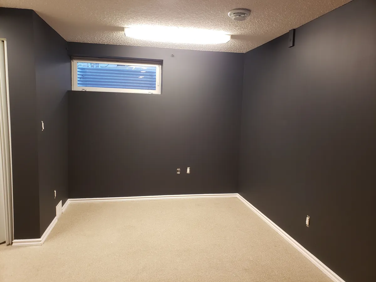 Finished interior repaint with charcoal walls, South Edmonton